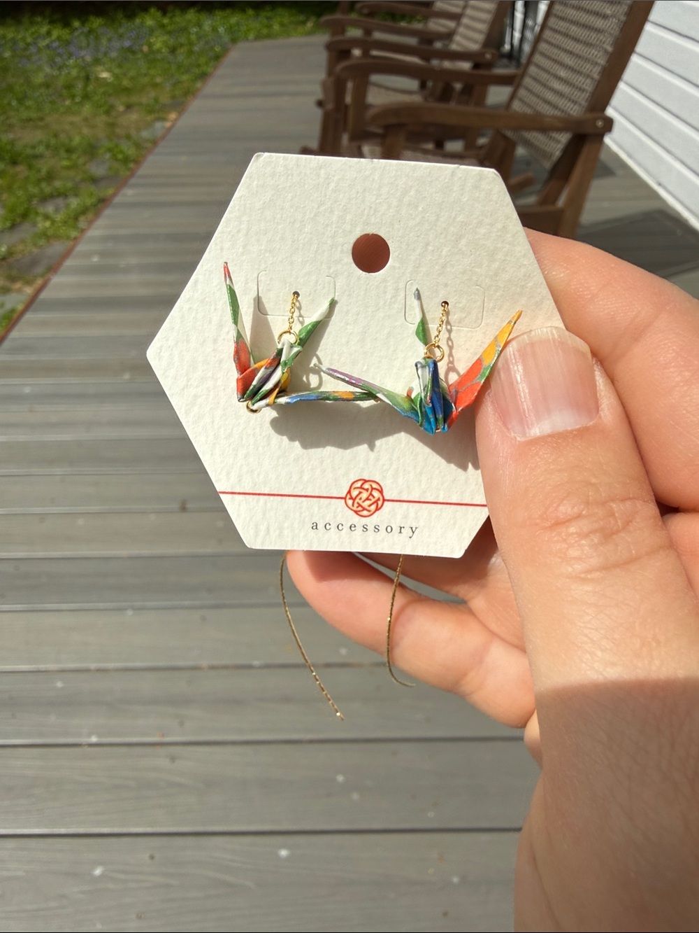 Japanese origami crane earrings.